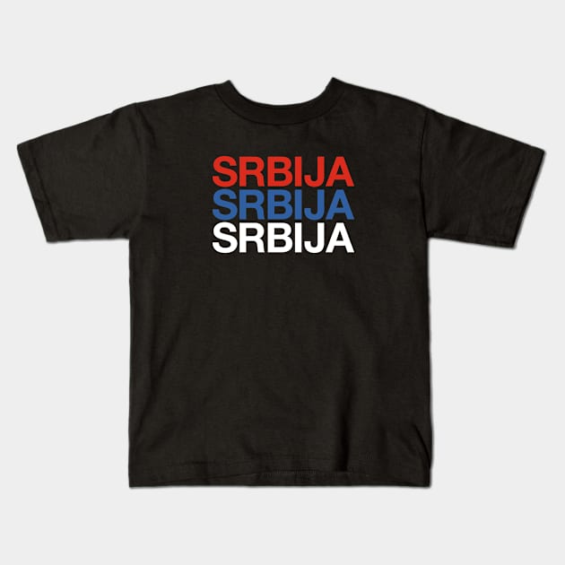 SERBIA Flag Kids T-Shirt by eyesblau